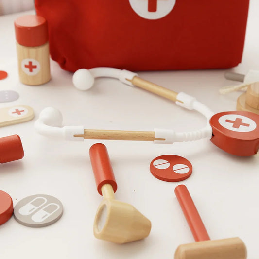 Houten Dokterset voor Kinderen – Rood