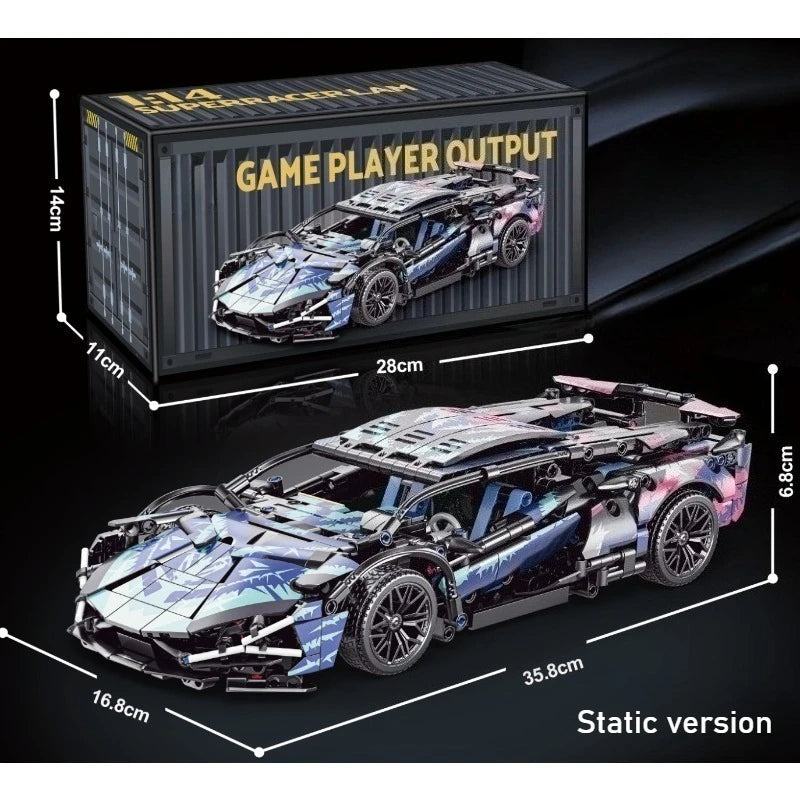 Bouwblok Raceauto - Statisch of Dynamisch - LEGO® Compatibel