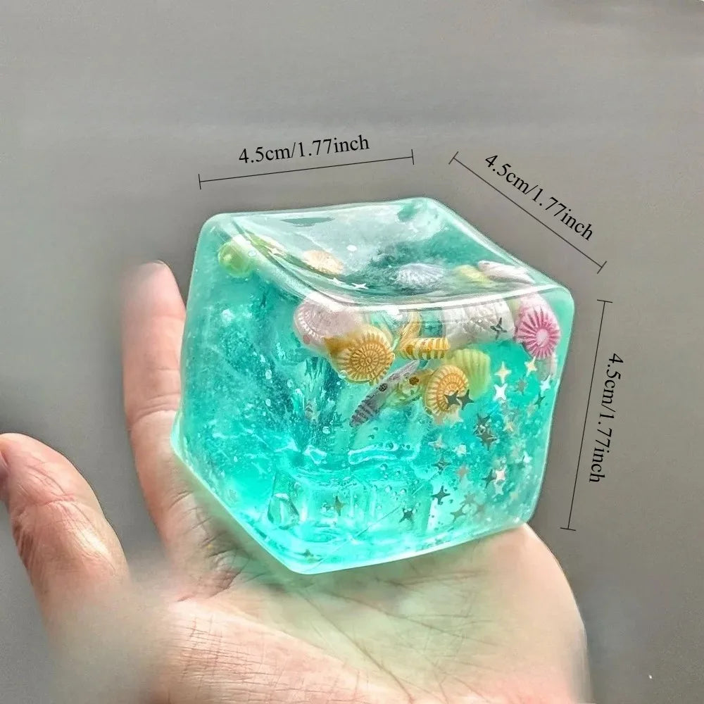 Squishy Stressbal Kubus | Ocean Sensorisch Fidget Speeltje
