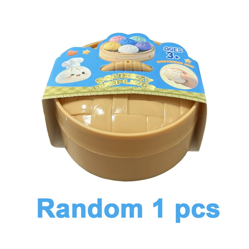 Realistische Knijpdumpling Fidget Toy met Steamer