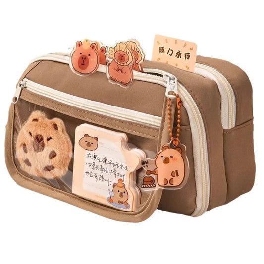 Grote Canvas Etui met Dierenprint voor Kinderen