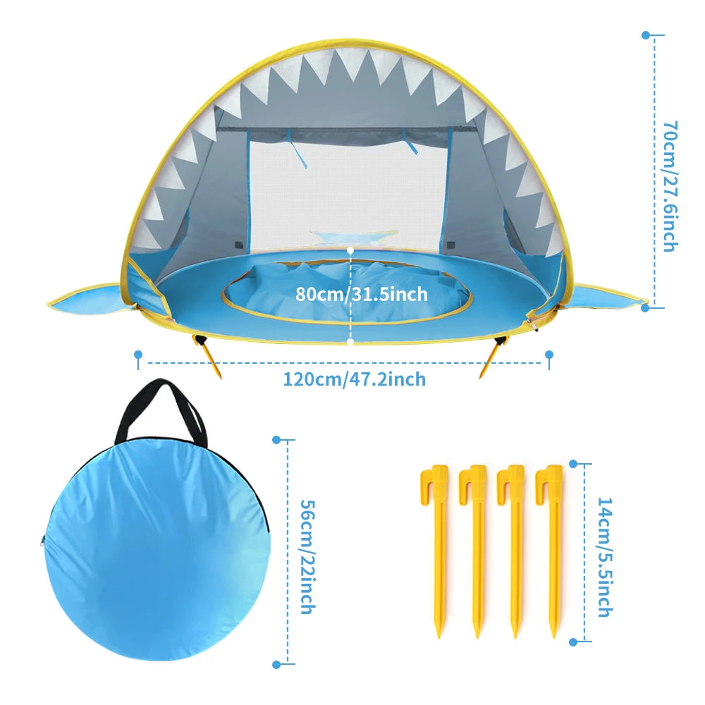 Pop-up Strandtent voor Kinderen met Zwembadje en UV-bescherming
