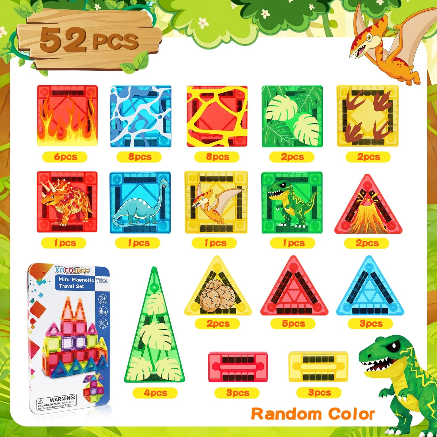 Magnetische Mini Bouwblokken Dinosaurus Model voor Kinderen