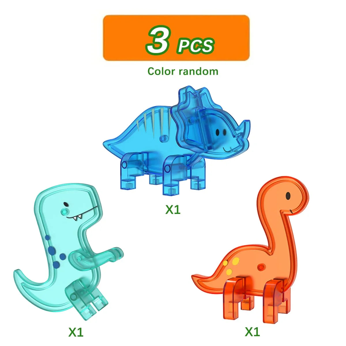Magnetische Bouwset met Blokken, Platen en Dinosaurus Figuren