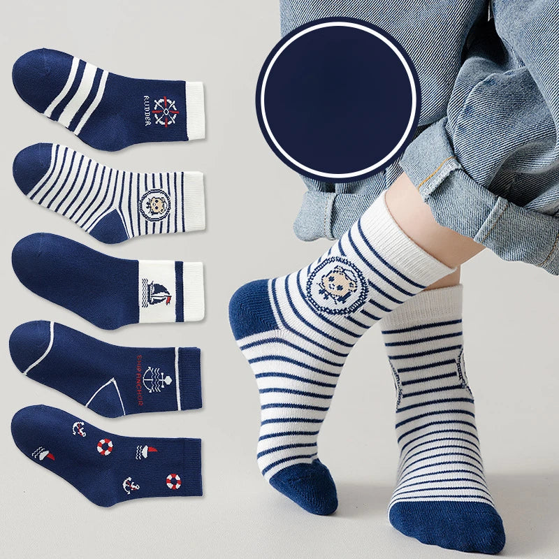 5 Paar Unisex Kindersokken met Dinosaurus-design
