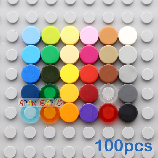 Ronde Bouwtegel Steentjes 1x1 (100 stuks) – Compatibel met Lego