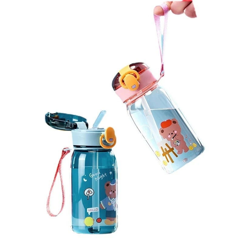 Kinder Drinkbeker Teddybeer met Rietje en Handig Draagkoord