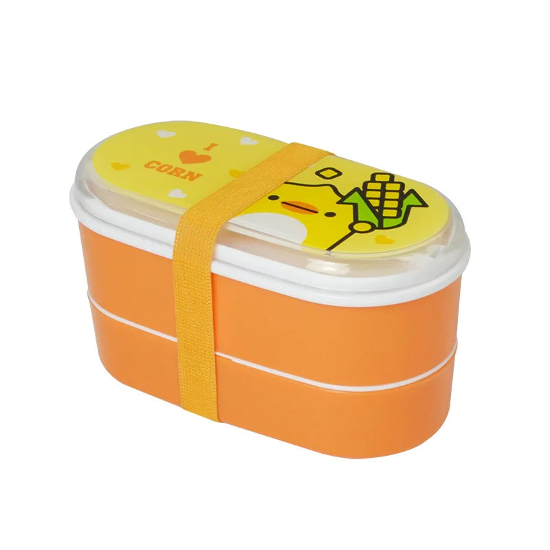 Draagbare Cartoon Lunchbox met Bestek – 600ml