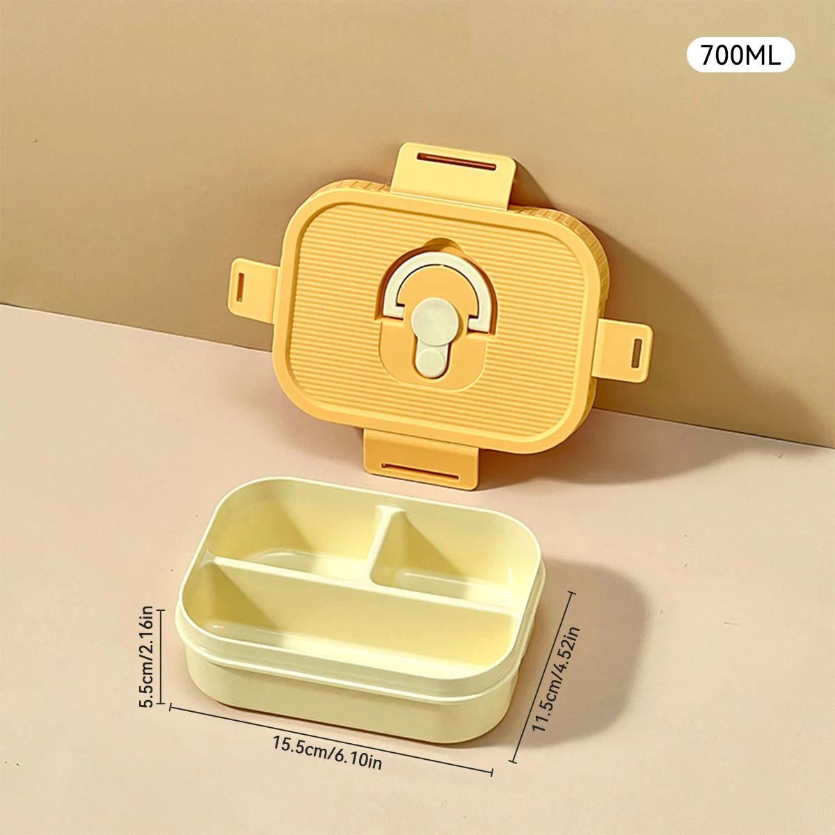 Draagbare Plastic Lunchbox met Vakken - Lekvrij & Magnetronbestendig voor Kinderen