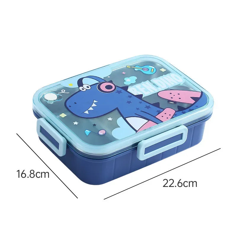 800ml RVS Cartoon Lunchbox met Lepel voor Kinderen, Lekdicht