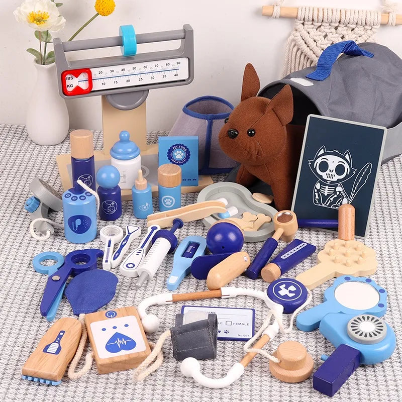 Houten Dokters- en Dierenarts Speelset voor Kinderen (37-delig)