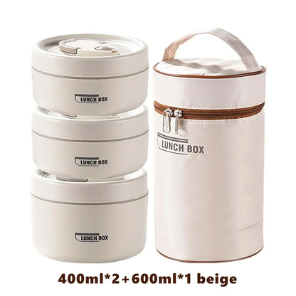 Isolerende Lunchbox Set met 3 Stapelbare Containers en Tas