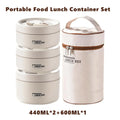 Isolerende Lunchbox Set met 3 Stapelbare Containers en Tas