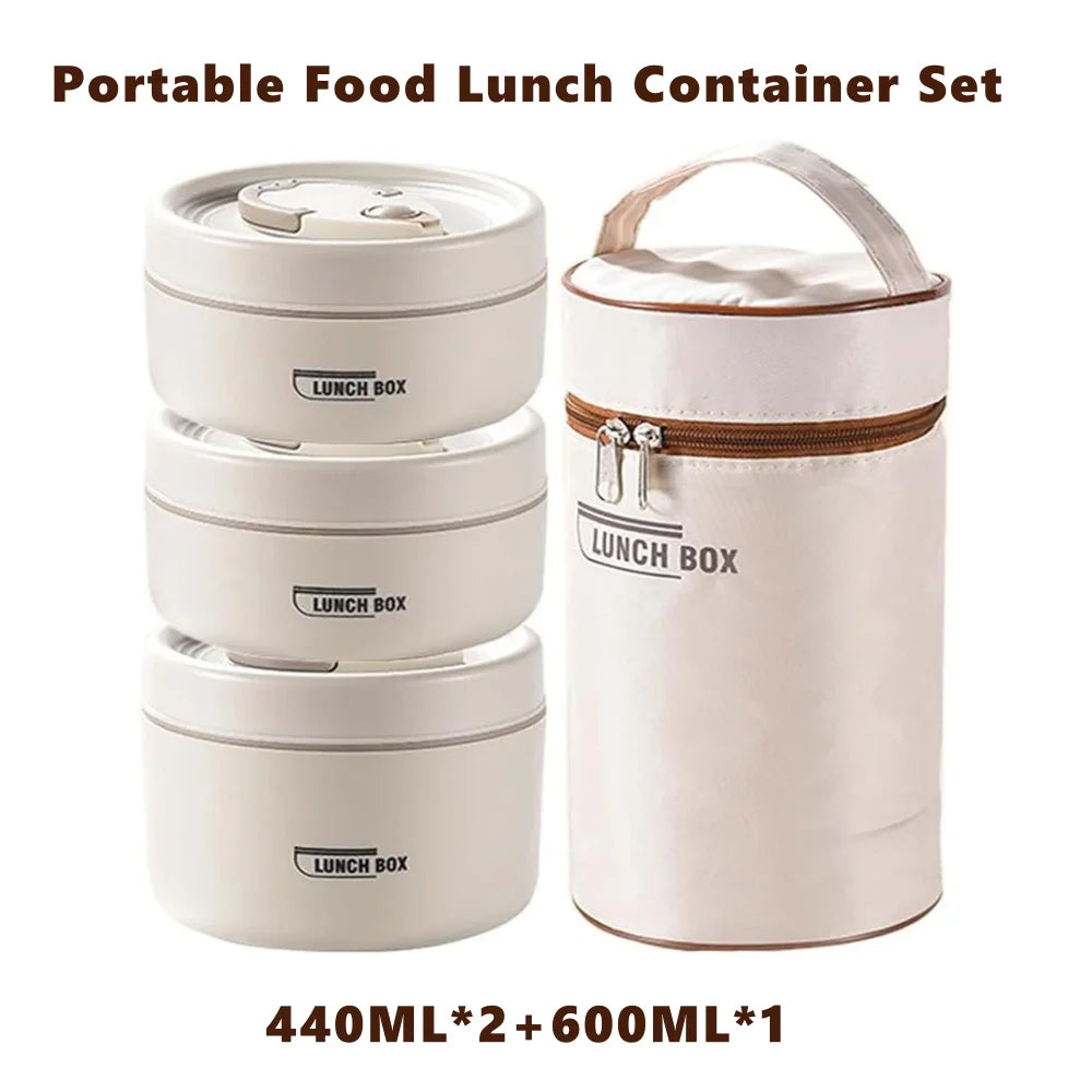 Isolerende Lunchbox Set met 3 Stapelbare Containers en Tas
