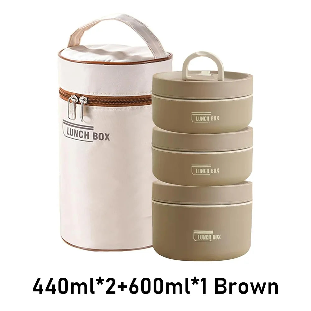 Isolerende Lunchbox Set met 3 Stapelbare Containers en Tas