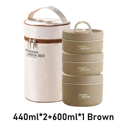 Isolerende Lunchbox Set met 3 Stapelbare Containers en Tas
