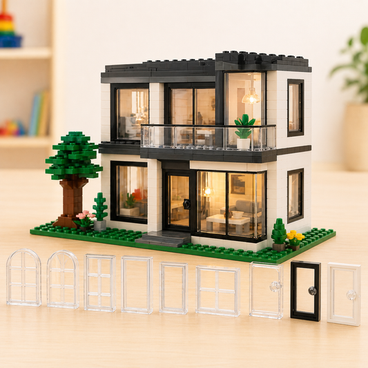 Transparante ramen & deuren bouwstenen set – Compatibel met LEGO®