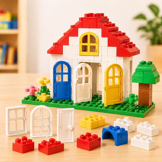 Huis onderdelen set voor grote bouwstenen – Compatibel met Duplo®