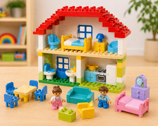 Huis meubels voor grote bouwstenen – Compatibel met Duplo®