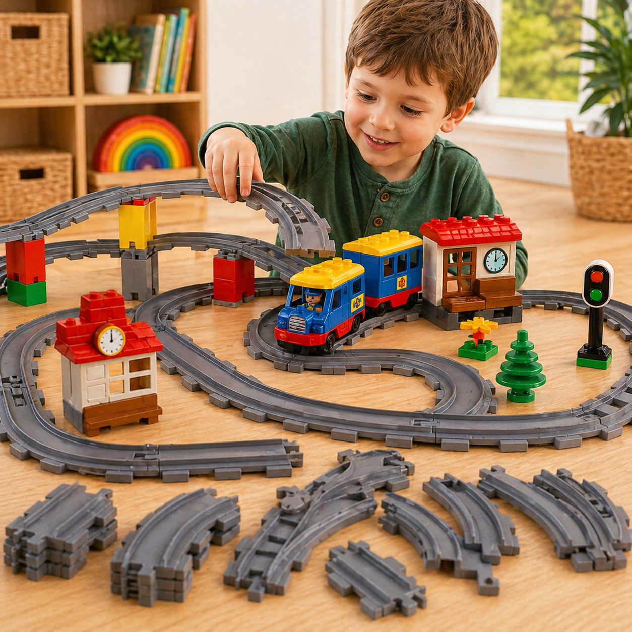 Trein rails onderdelen set – Compatibel met Duplo®