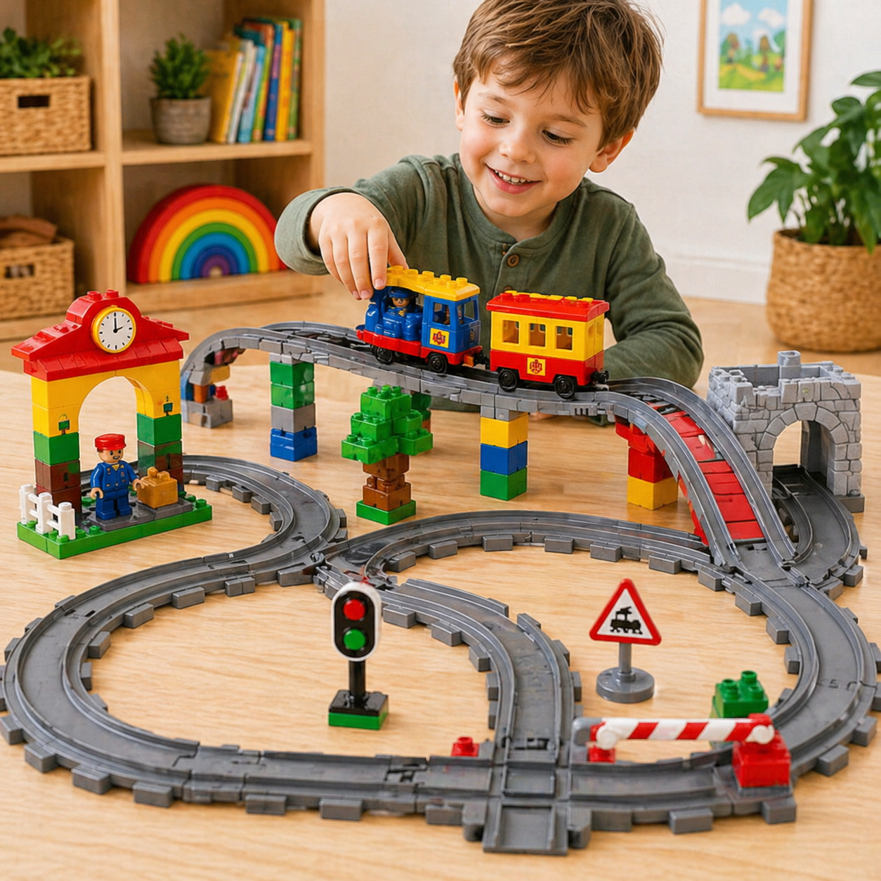 Treinbaan set met rails – Compatibel met Duplo®