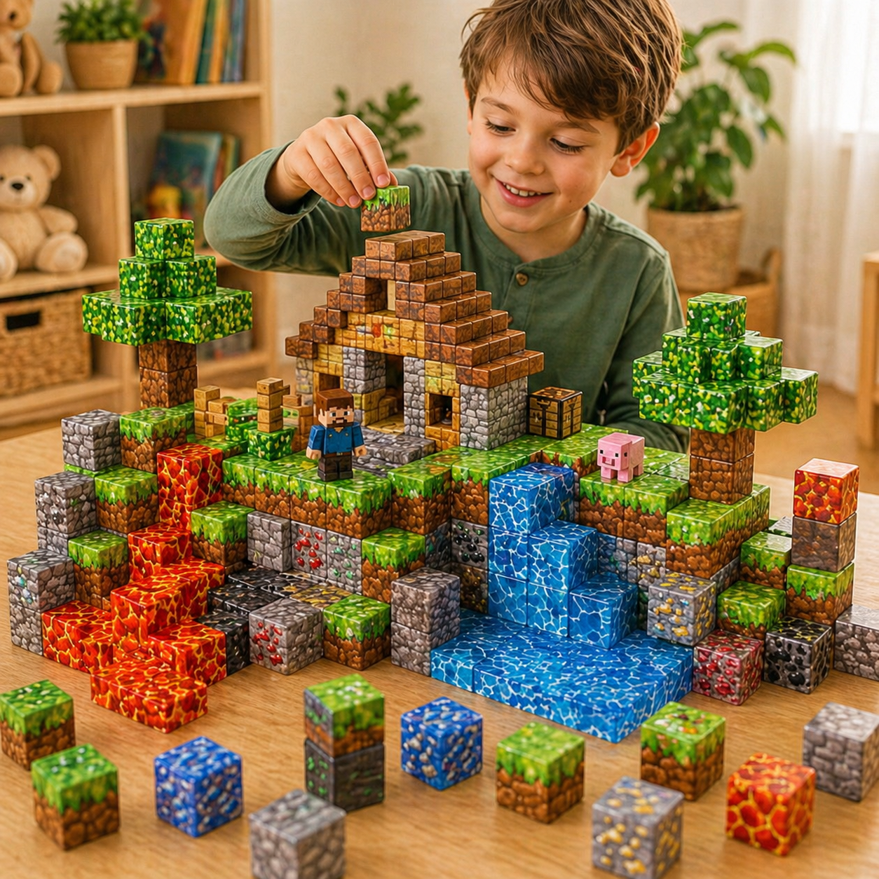 Magnetische wereldblokken set voor bouwen