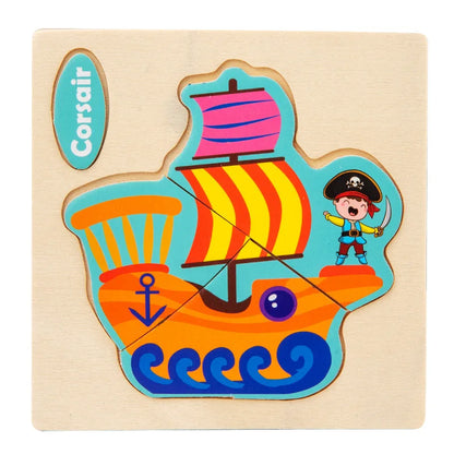 Houten 3D Puzzel Cartoon Dieren voor Kinderen | Educatief Speelgoed