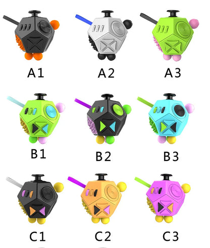 12-Zijdige Fidget Cube voor Stressvermindering en Focus
