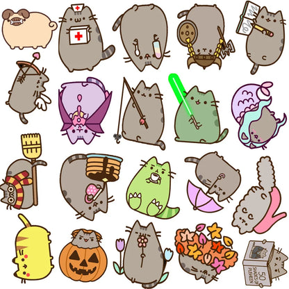 Schattige Katten Stickers Set - Decoratief & Waterdicht
