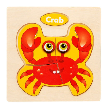 Houten 3D Puzzel Cartoon Dieren voor Kinderen | Educatief Speelgoed