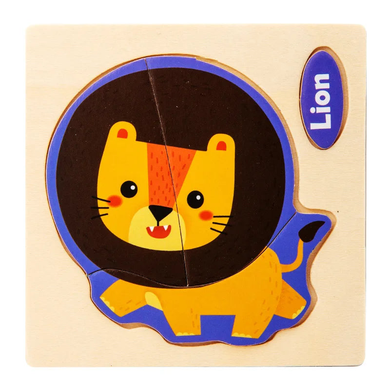 Houten 3D Puzzel Cartoon Dieren voor Kinderen | Educatief Speelgoed