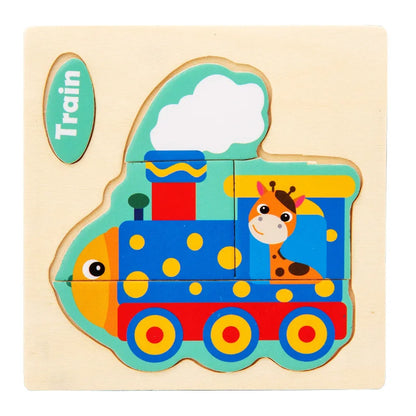 Houten 3D Puzzel Cartoon Dieren voor Kinderen | Educatief Speelgoed