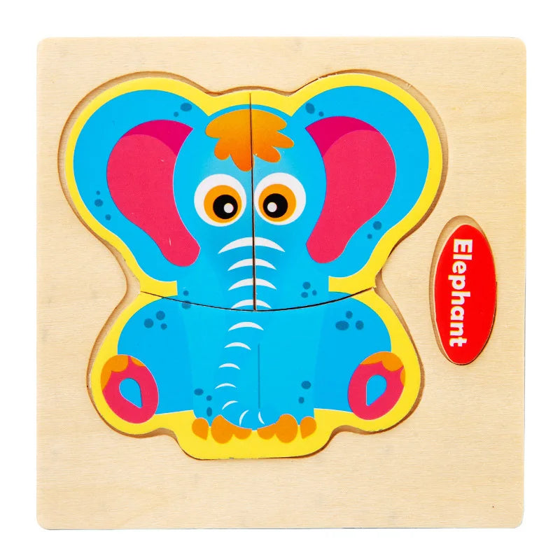 Houten 3D Puzzel Cartoon Dieren voor Kinderen | Educatief Speelgoed