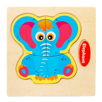 Houten 3D Puzzel Cartoon Dieren voor Kinderen | Educatief Speelgoed