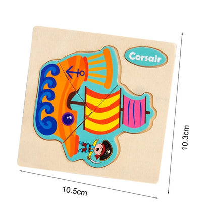 Houten 3D Puzzel Cartoon Dieren voor Kinderen | Educatief Speelgoed
