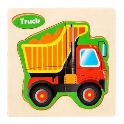 Houten 3D Puzzel Cartoon Dieren voor Kinderen | Educatief Speelgoed