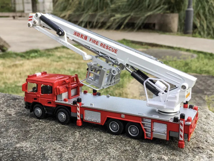 Realistische Brandweerwagen met Ladder – 1:50 Schaalmetaal