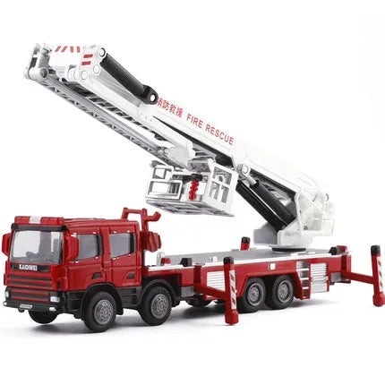 Realistische Brandweerwagen met Ladder – 1:50 Schaalmetaal