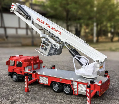 Realistische Brandweerwagen met Ladder – 1:50 Schaalmetaal