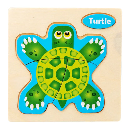 Houten 3D Puzzel Cartoon Dieren voor Kinderen | Educatief Speelgoed
