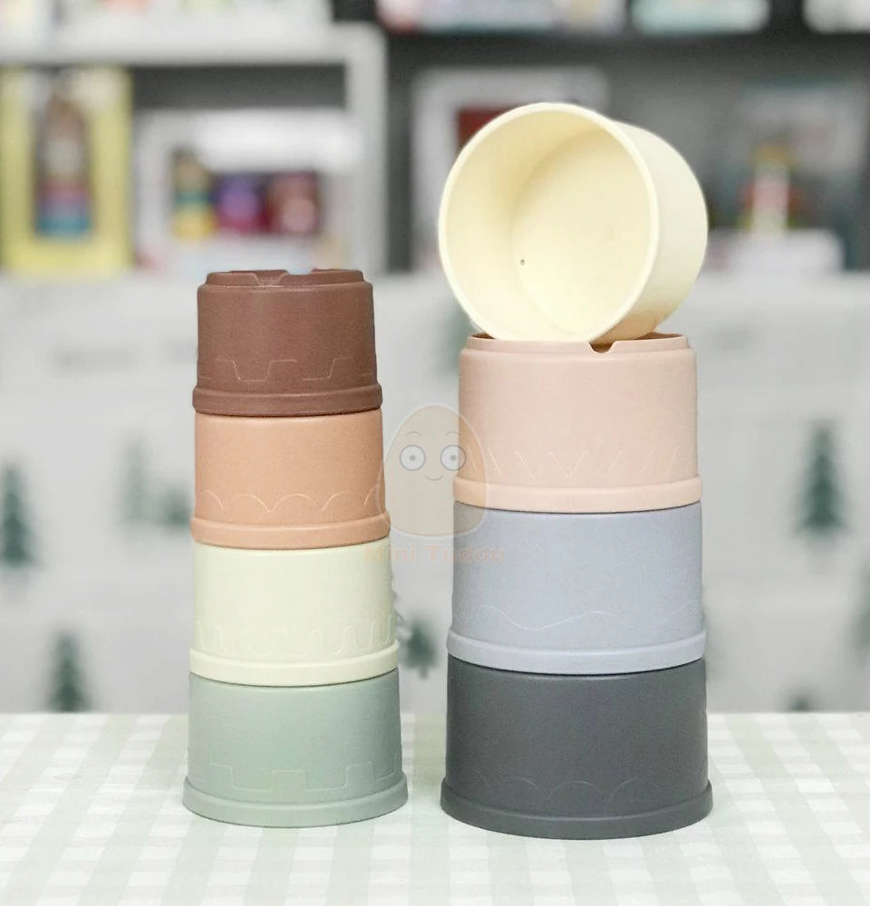 Baby Stapelbekers Set van 8 | Stapeltoren & Badspeelgoed
