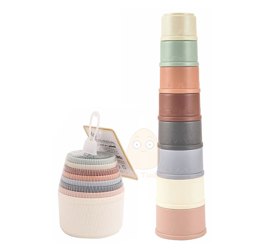 Baby Stapelbekers Set van 8 | Stapeltoren & Badspeelgoed