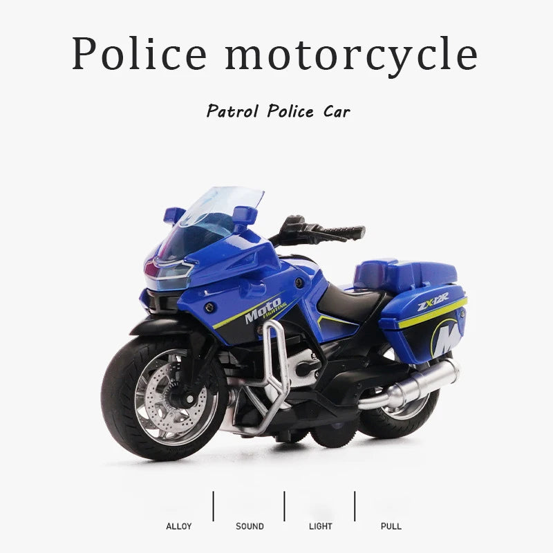 Speelgoed Politie Motor met Licht en Geluid – Terugtrekfunctie