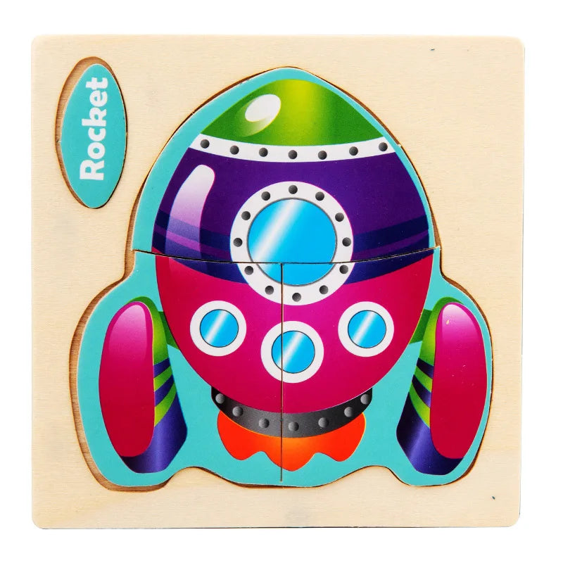 Houten 3D Puzzel Cartoon Dieren voor Kinderen | Educatief Speelgoed