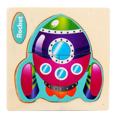 Houten 3D Puzzel Cartoon Dieren voor Kinderen | Educatief Speelgoed