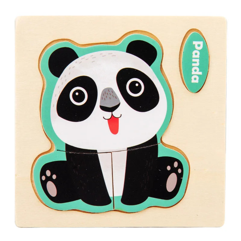 Houten 3D Puzzel Cartoon Dieren voor Kinderen | Educatief Speelgoed