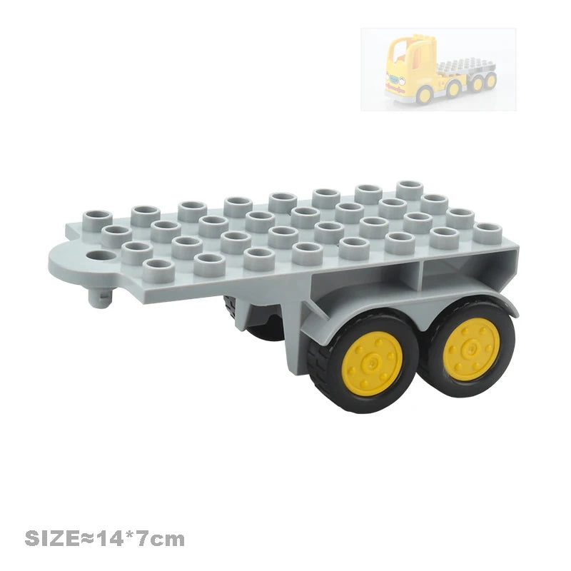 Werkvoertuigen set voor grote bouwstenen – Compatibel met Duplo®