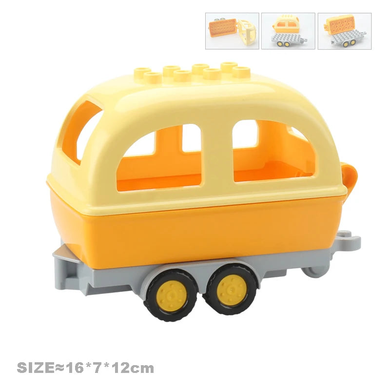 Werkvoertuigen set voor grote bouwstenen – Compatibel met Duplo®