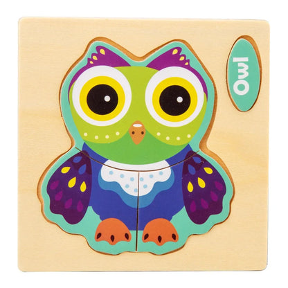 Houten 3D Puzzel Cartoon Dieren voor Kinderen | Educatief Speelgoed