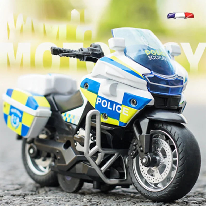 Speelgoed Politie Motor met Licht en Geluid – Terugtrekfunctie